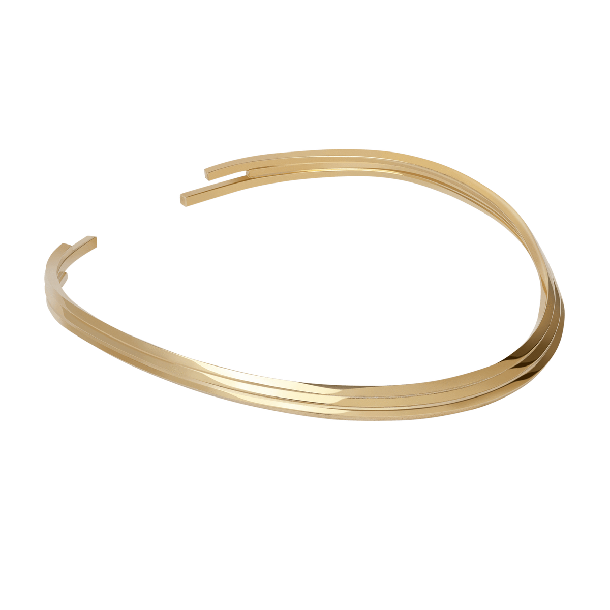 Tribar Collar Yellow Gold Vermeil 14k Yellow Gold 18k Yellow Gold Laid down