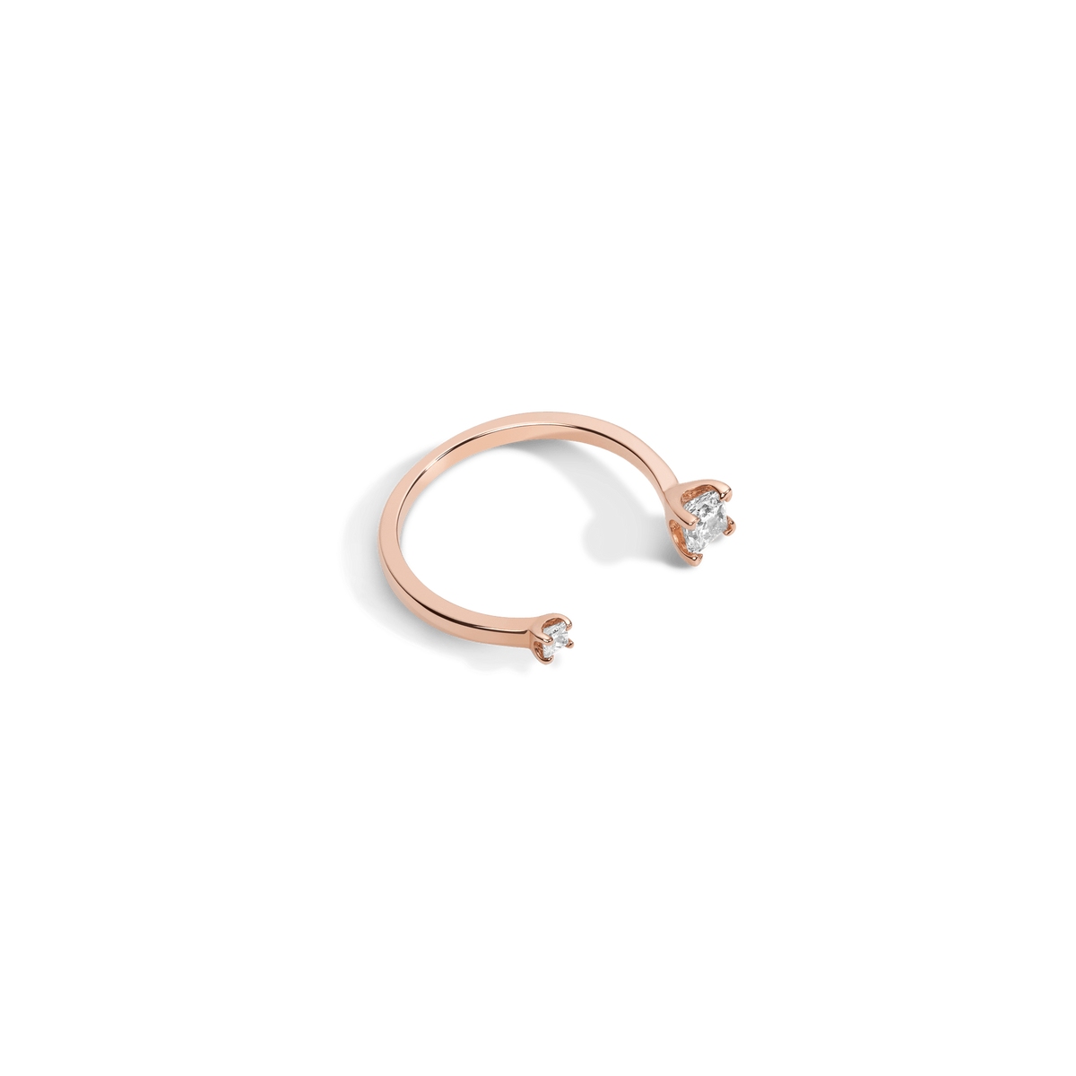 Zeitgeist Ring Rose Gold Vermeil 14k Rose Gold 18k Rose Gold White Diamonds Laid down