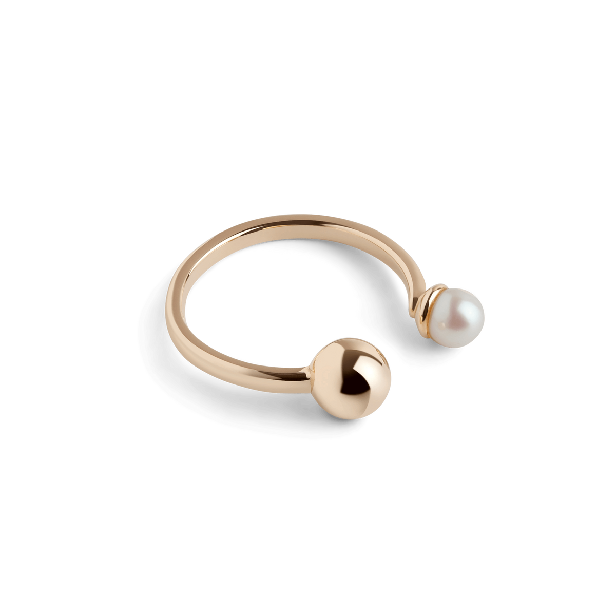 Asymmetric Pearl Ring Yellow Gold Vermeil 14k Yellow Gold 18k Yellow Gold Laid down