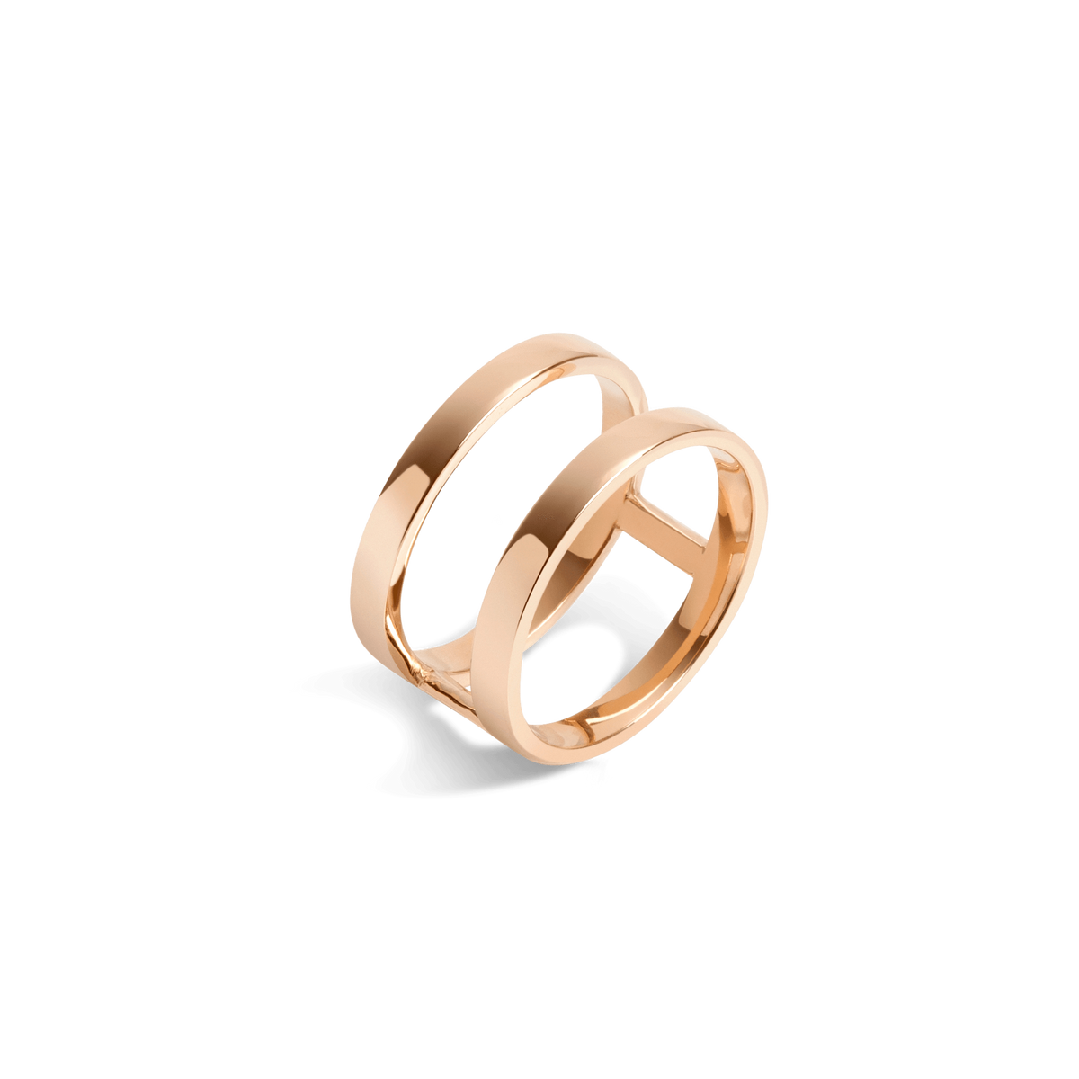 Bridge Ring Rose Gold Vermeil 14k Rose Gold 18k Rose Gold Half Side    Front First