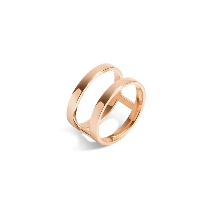 Bridge Ring Rose Gold Vermeil 14k Rose Gold 18k Rose Gold Half Side    Front First