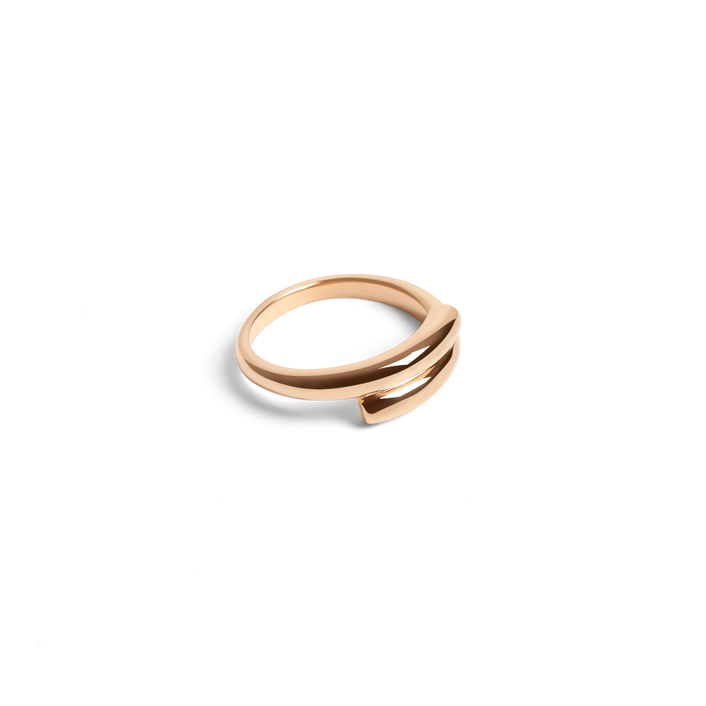 Crossover Ring Rose Gold Vermeil 14k Rose Gold 18k Rose Gold Laid down    Front First