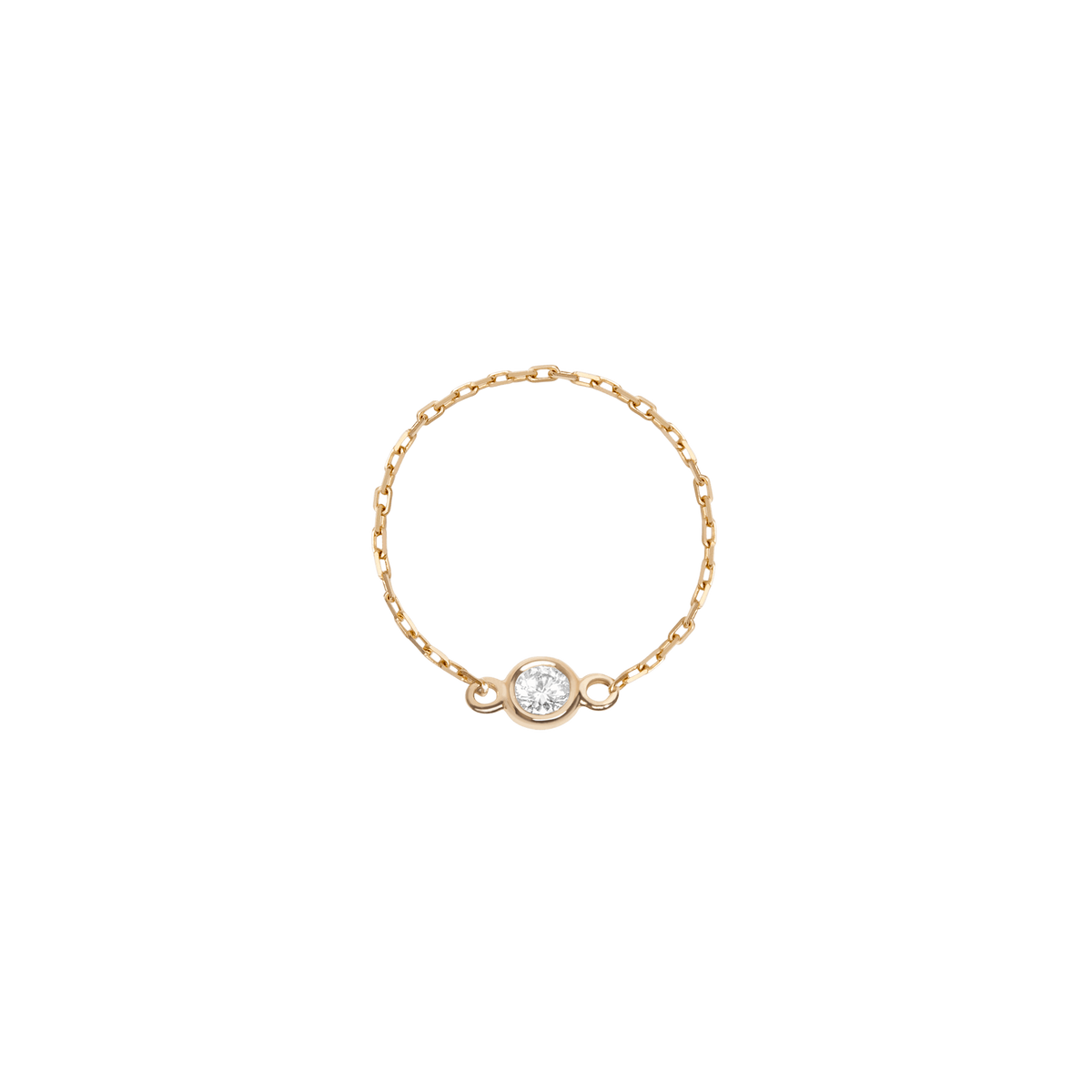 Diamond Bezel Ring Yellow Gold Vermeil 14k Yellow Gold 18k Yellow Gold White Diamonds Front First Small (3-5) Medium (6-7) Large (8+)