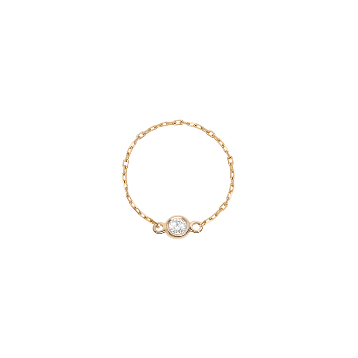 Diamond Bezel Ring Yellow Gold Vermeil 14k Yellow Gold 18k Yellow Gold White Diamonds Front First Small (3-5) Medium (6-7) Large (8+)