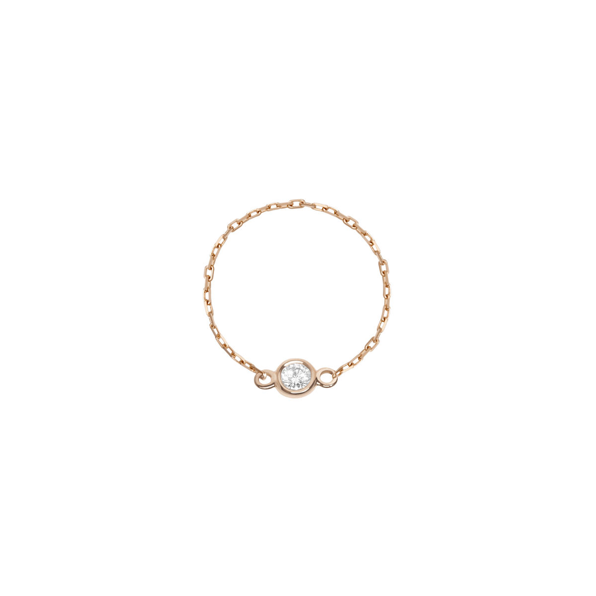 Diamond Bezel Ring Rose Gold Vermeil 14k Rose Gold 18k Rose Gold White Diamonds Front First Small (3-5) Medium (6-7) Large (8+)