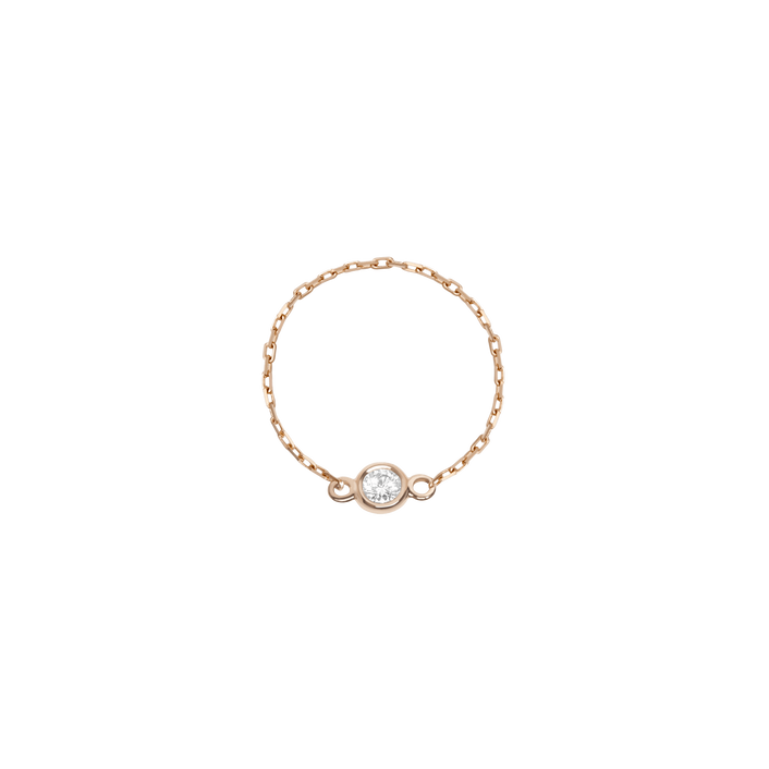 Diamond Bezel Ring Rose Gold Vermeil 14k Rose Gold 18k Rose Gold White Diamonds Front First Small (3-5) Medium (6-7) Large (8+)