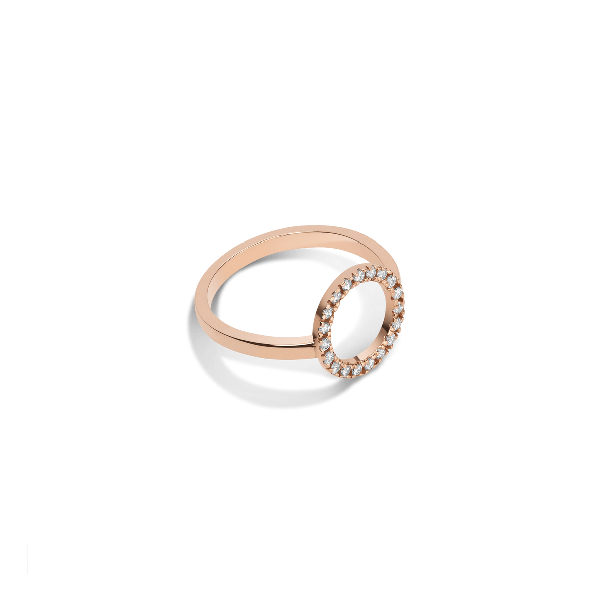 Diamond Circle Ring  Rose Gold Vermeil 14k Rose Gold 18k Rose Gold White Diamonds Laid down