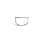 Diamond Bar Square Ring with White Diamonds
