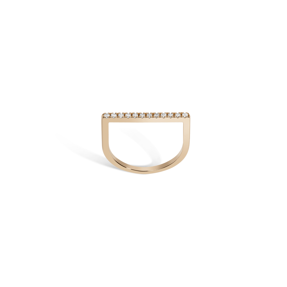 Diamond Bar Square Ring  Yellow Gold Vermeil 14k Yellow Gold 18k Yellow Gold White Diamonds First
