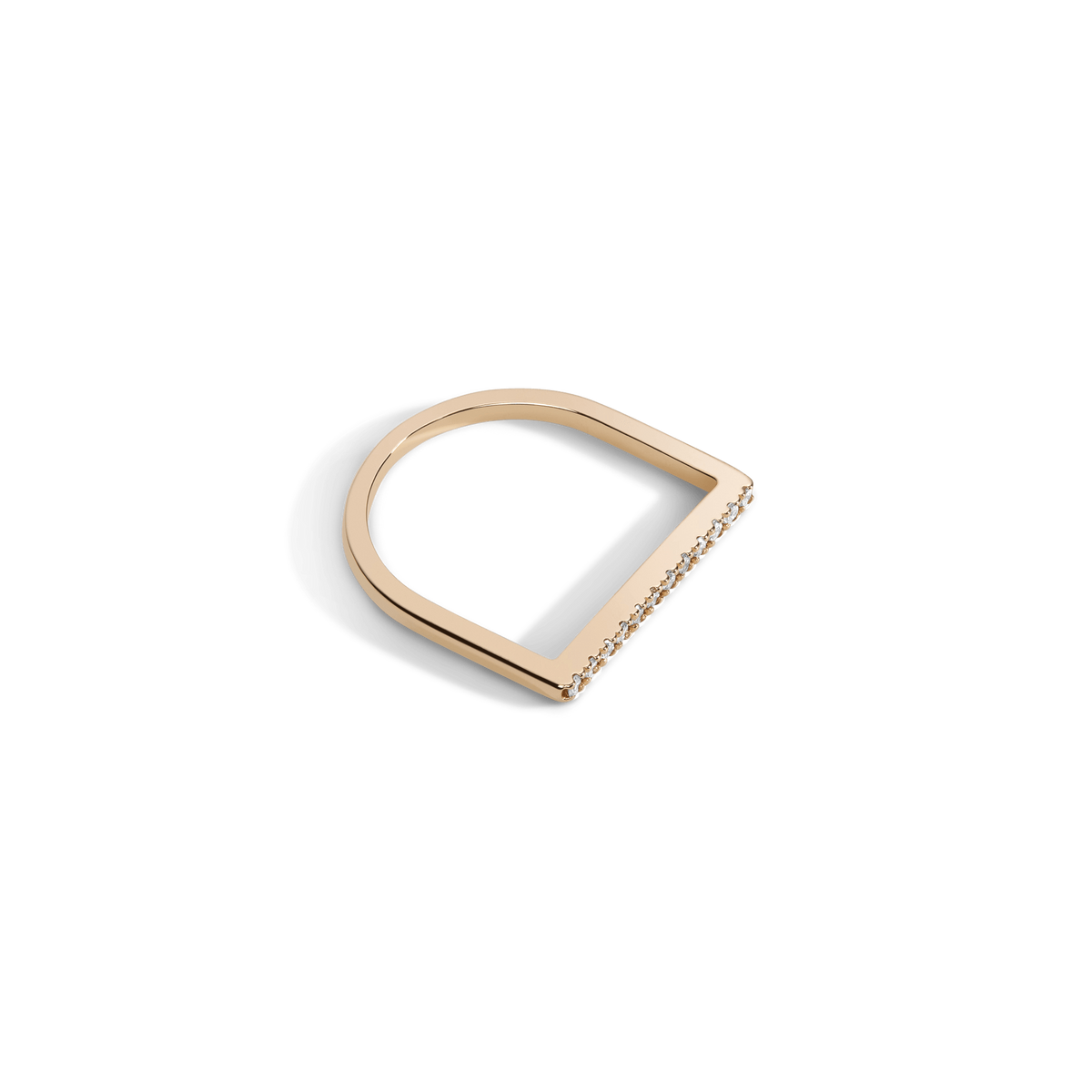 Diamond Bar Square Ring  Yellow Gold Vermeil 14k Yellow Gold 18k Yellow Gold White Diamonds Laid down