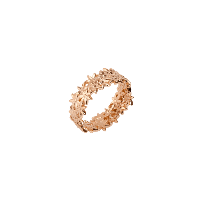 Flower Ring Closed Rose Gold Vermeil 14k Rose Gold 18k Rose Gold Half Side    Front First