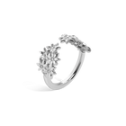 Flower Ring Open with White Diamonds
