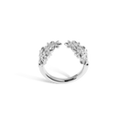 Flower Ring Open with White Diamonds