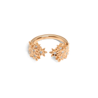 Flower Ring Open with White Diamonds