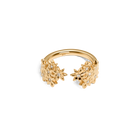 Flower Ring Open with White Diamonds