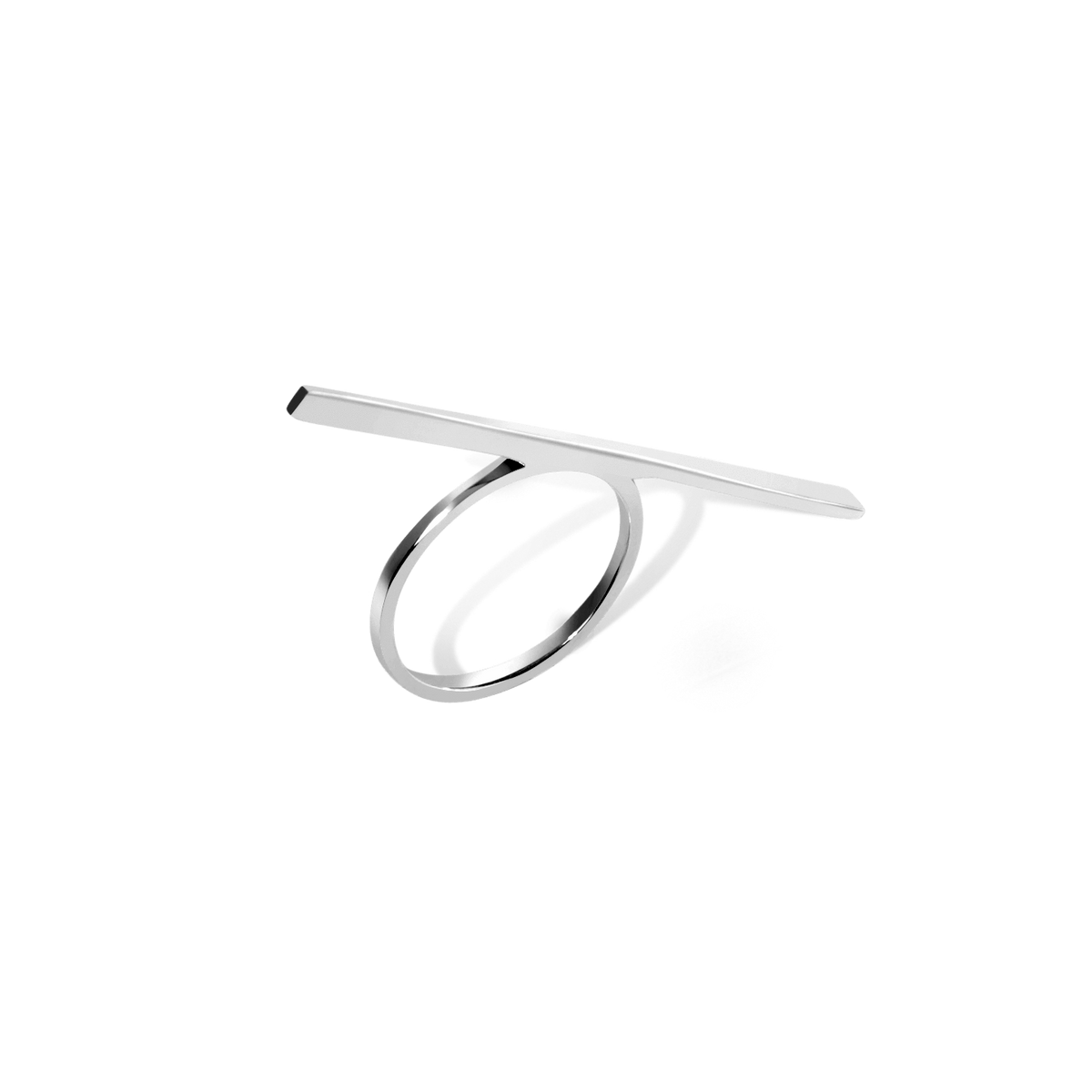 Obelisk Ring Sterling Silver White Gold Vermeil 14k White Gold 18k White Gold Half Side