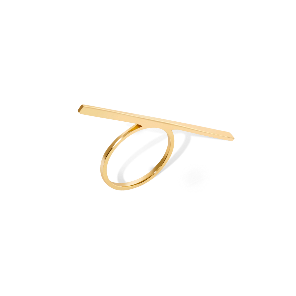 Obelisk Ring Yellow Gold Vermeil 14k Yellow Gold 18k Yellow Gold Half Side