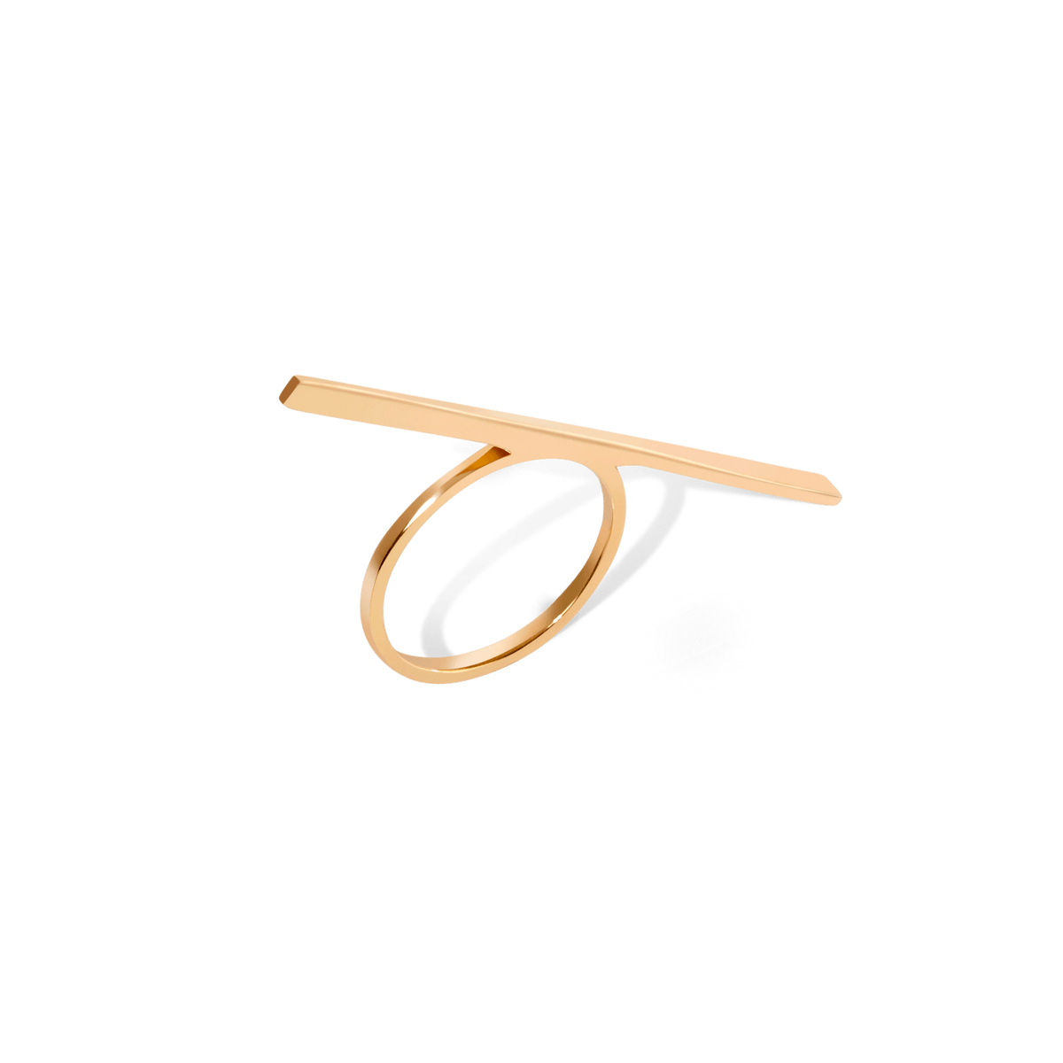 Obelisk Ring Rose Gold Vermeil 14k Rose Gold 18k Rose Gold Half Side