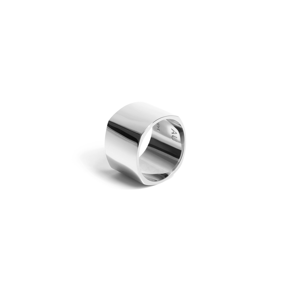 Geometric Square Ring Sterling Silver White Gold Vermeil 14k White Gold 18k White Gold Half Side   Front First