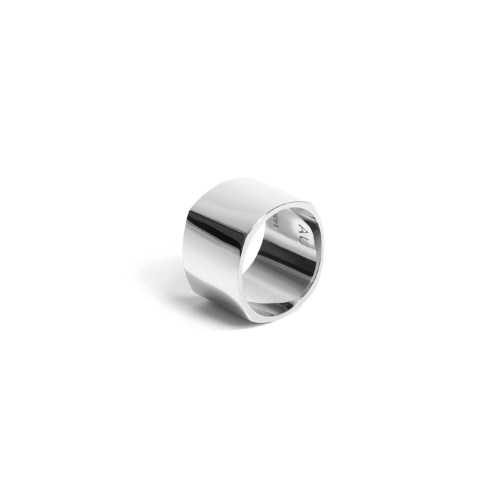Geometric Square Ring Sterling Silver White Gold Vermeil 14k White Gold 18k White Gold Half Side   Front First