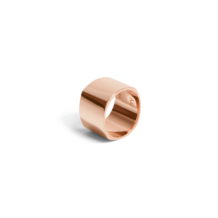 Geometric Square Ring Rose Gold Vermeil 14k Rose Gold 18k Rose Gold Half Side     Front First