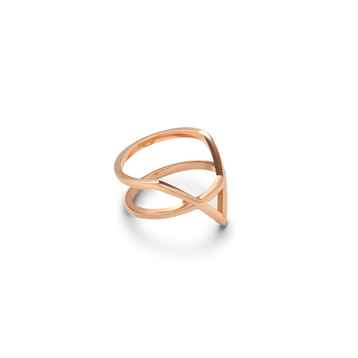 Icon Ring Rose Gold Vermeil 14k Rose Gold 18k Rose Gold Half Side