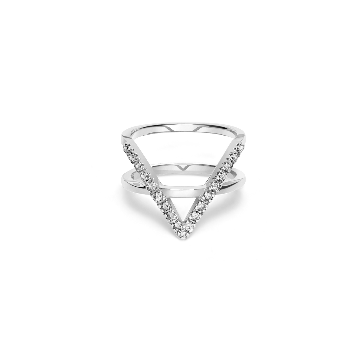 Icon Ring  Sterling Silver White Gold Vermeil 14k White Gold 18k White Gold White Diamonds