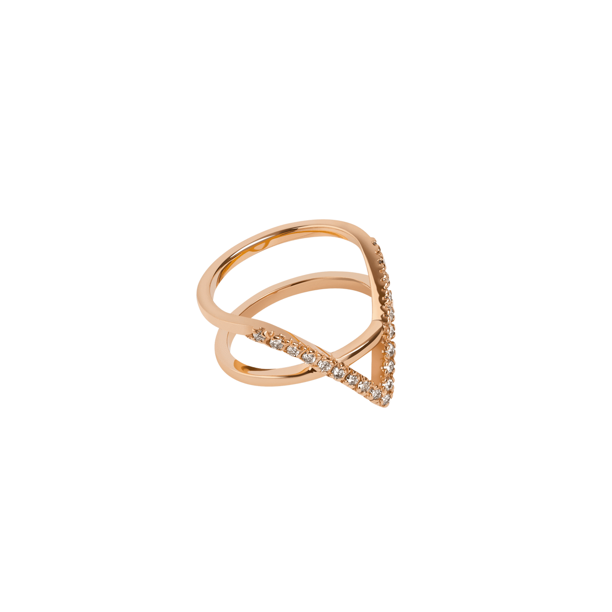 Icon Ring  Rose Gold Vermeil 14k Rose Gold 18k Rose Gold White Diamonds