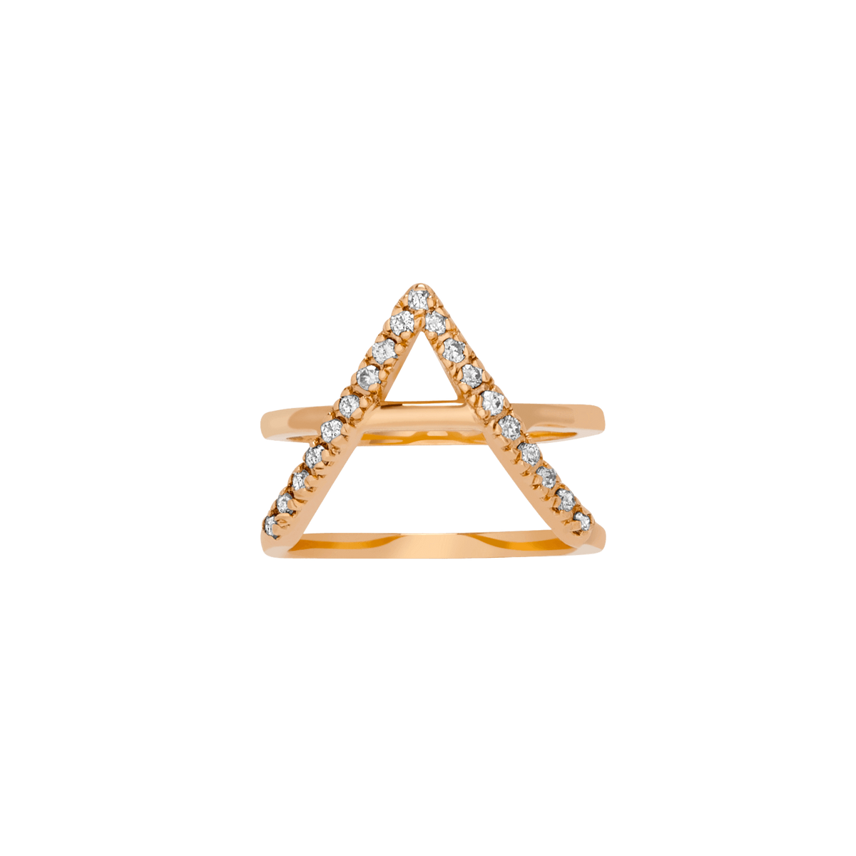 Icon Ring  Yellow Gold Vermeil 14k Yellow Gold 18k Yellow Gold White Diamonds Laid down