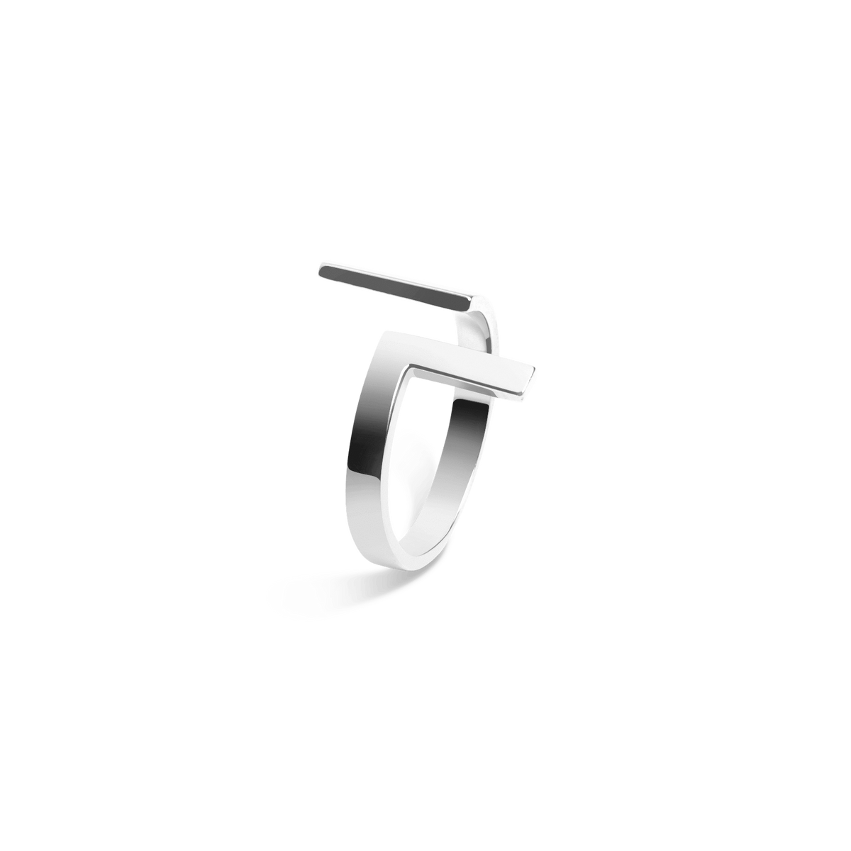 Inverse Ring Sterling Silver White Gold Vermeil 14k White Gold 18k White Gold Side