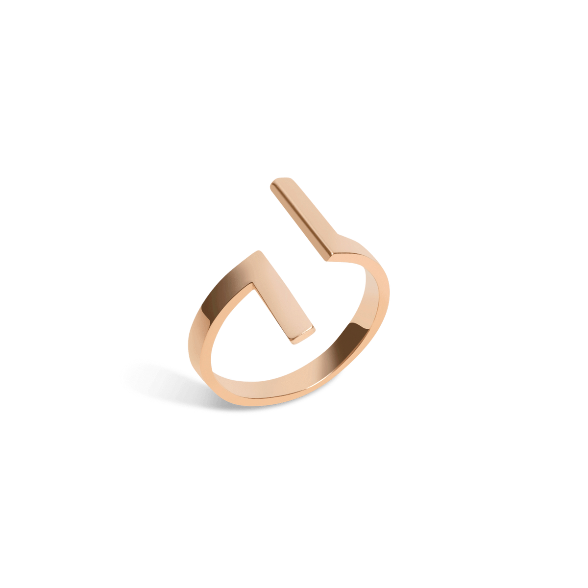 Inverse Ring Rose Gold Vermeil 14k Rose Gold 18k Rose Gold Half Side   Front First