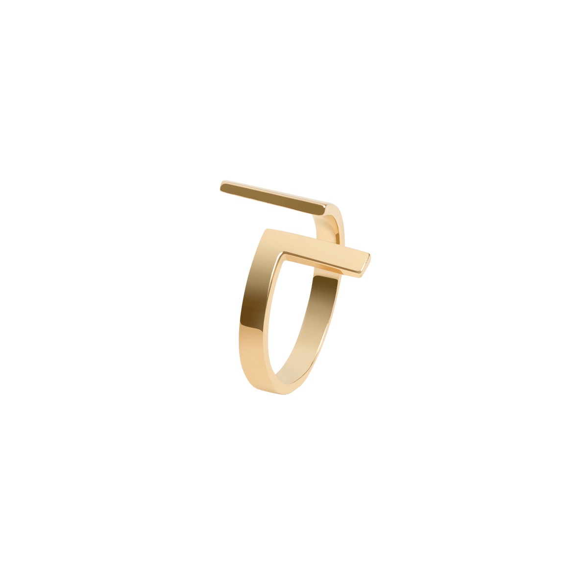 Inverse Ring Yellow Gold Vermeil 14k Yellow Gold 18k Yellow Gold Half Side