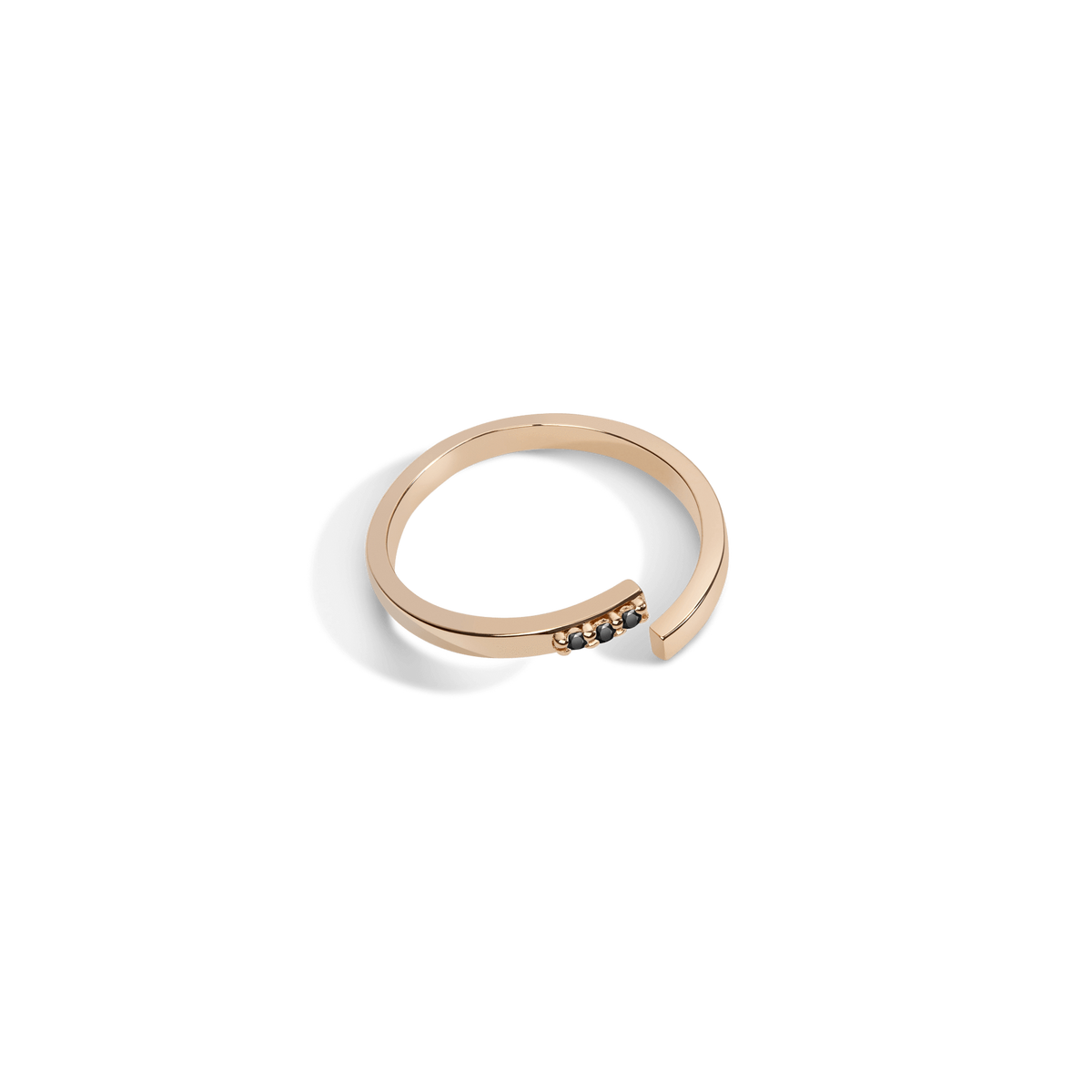 Mini Wraparound Ring  Yellow Gold Vermeil 14k Yellow Gold 18k Yellow Gold Black Diamonds Laid down