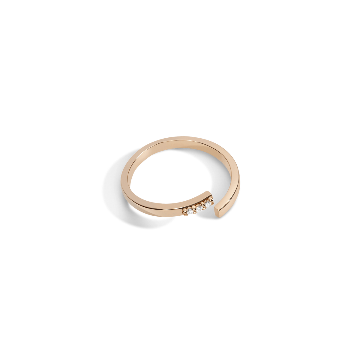 Mini Wraparound Ring  Yellow Gold Vermeil 14k Yellow Gold 18k Yellow Gold White Diamonds Laid down