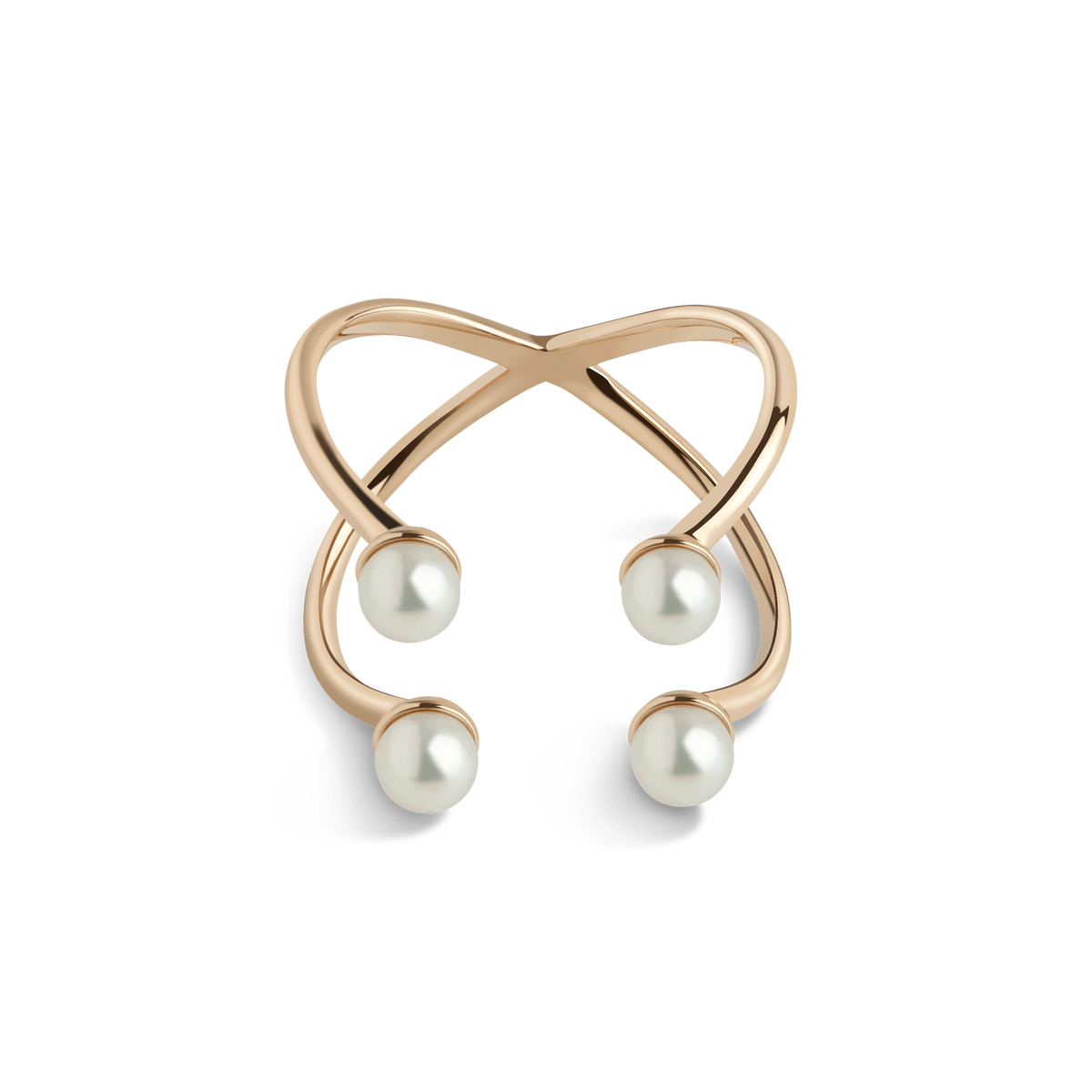 Quadripearl Ring Yellow Gold Vermeil 14k Yellow Gold 18k Yellow Gold Laid down