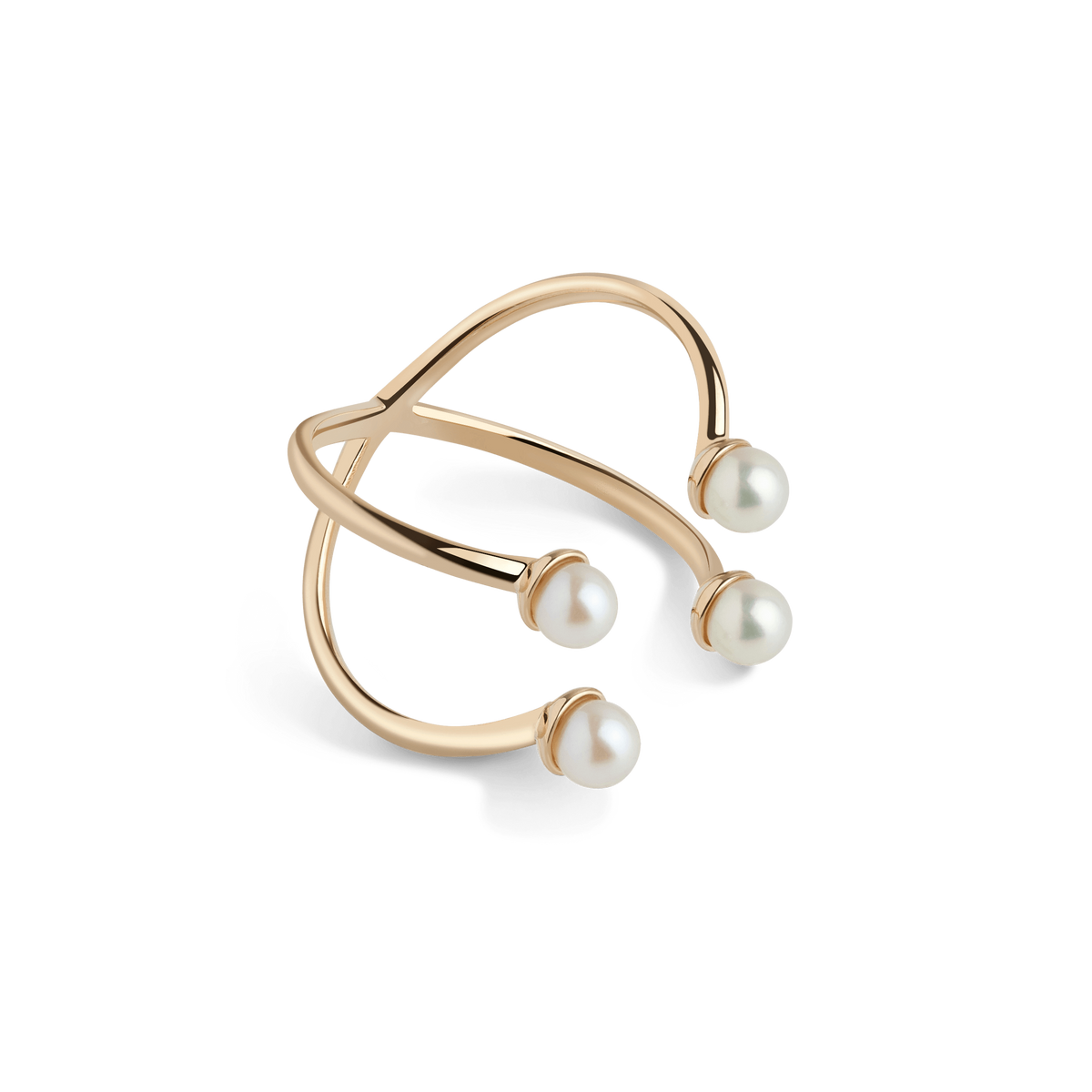 Quadripearl Ring Yellow Gold Vermeil 14k Yellow Gold 18k Yellow Gold