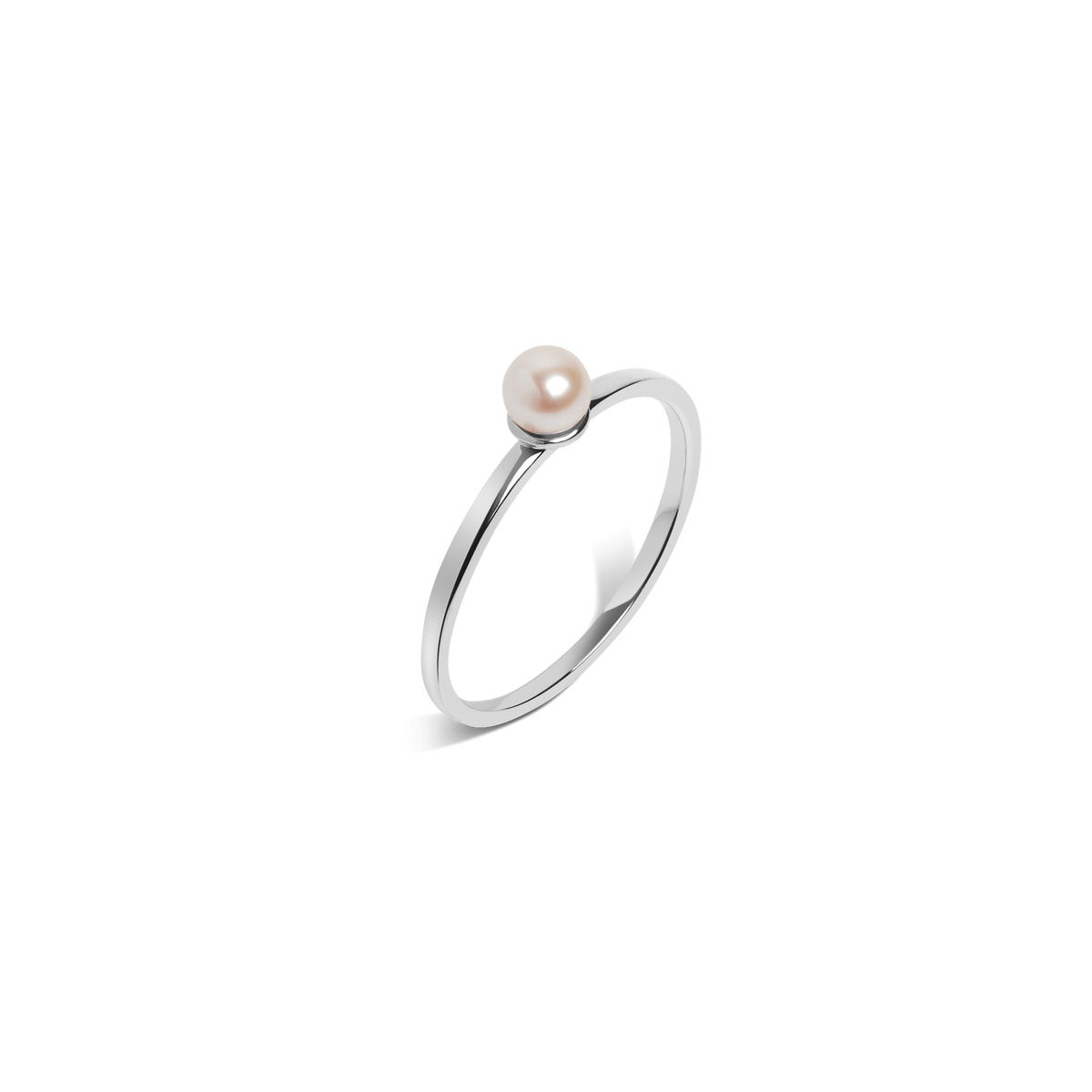 Simple Pearl Ri Sterling Silver White Gold Vermeil 14k White Gold 18k White Gold Half Side   Front First