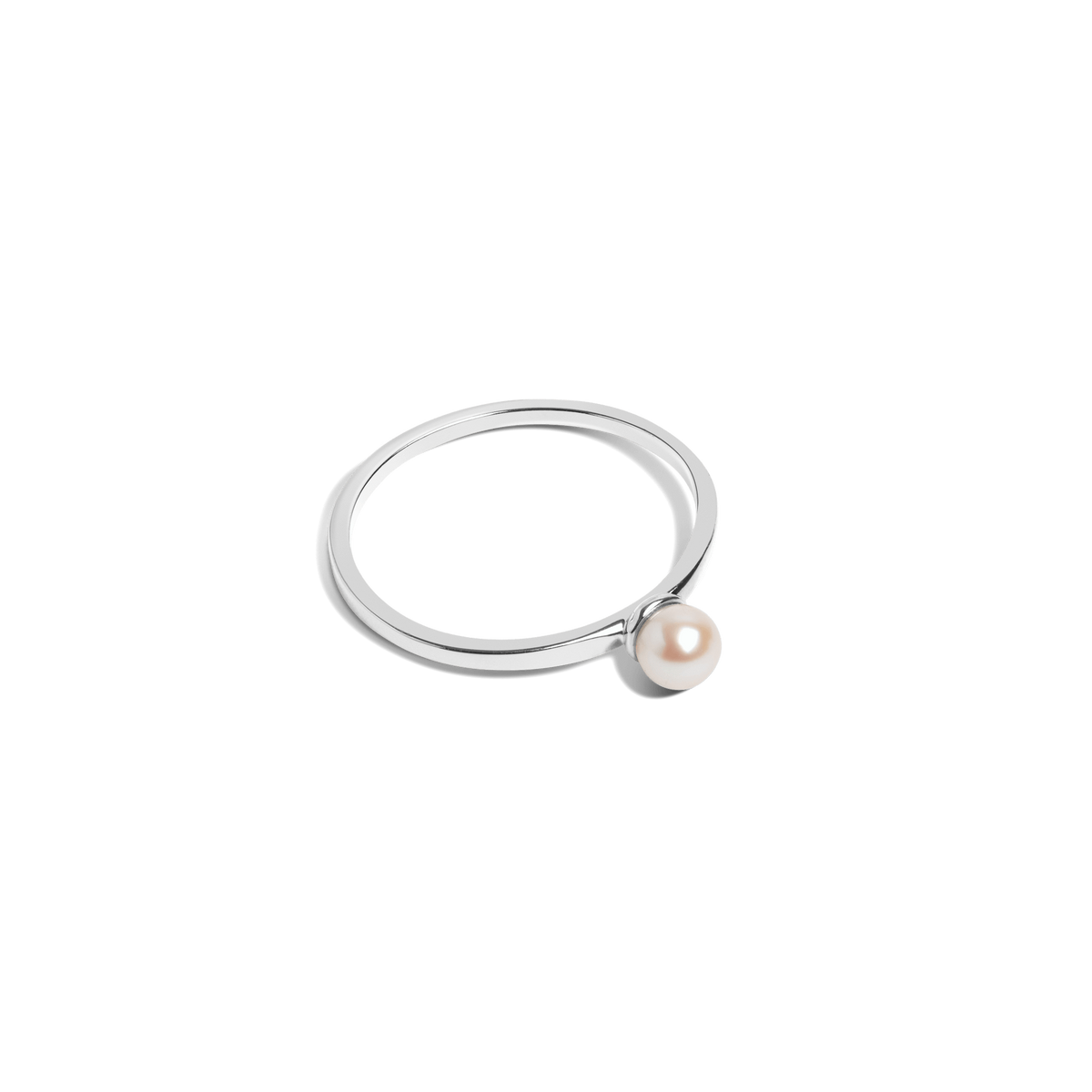 Simple Pearl Ri Sterling Silver White Gold Vermeil 14k White Gold 18k White Gold Laid down