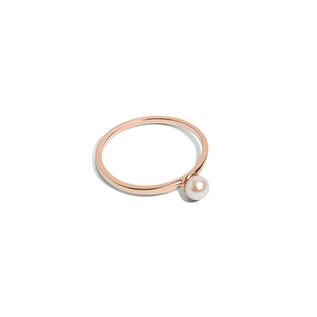 Simple Pearl Ri Rose Gold Vermeil 14k Rose Gold 18k Rose Gold Laid down