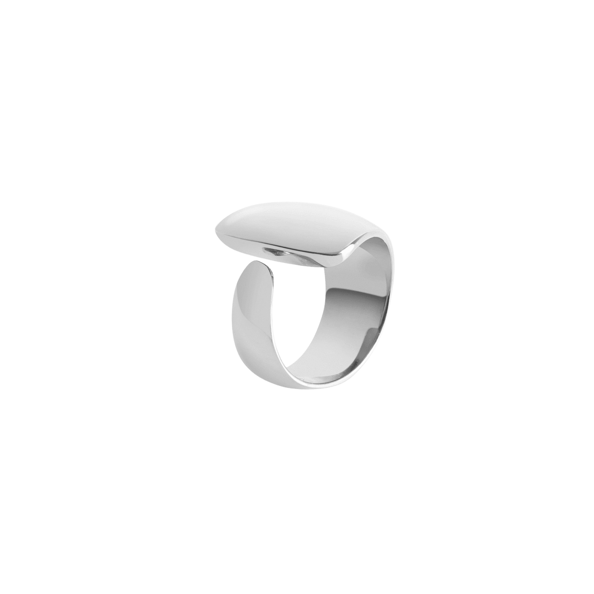 Arc Ring Sterling Silver White Gold Vermeil 14k White Gold 18k White Gold Laid down   Front First