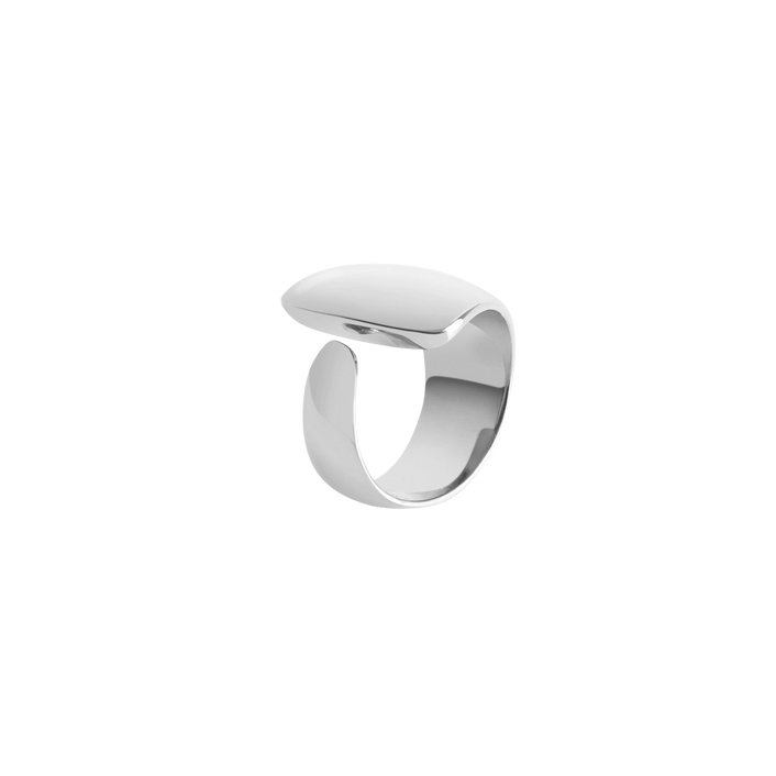 Arc Ring Sterling Silver White Gold Vermeil 14k White Gold 18k White Gold Laid down   Front First