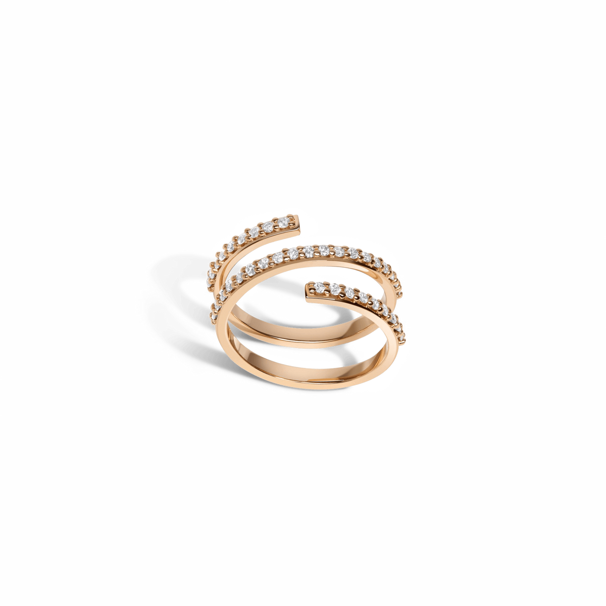 Wraparound Ring  Yellow Gold Vermeil 14k Yellow Gold 18k Yellow Gold White Diamonds