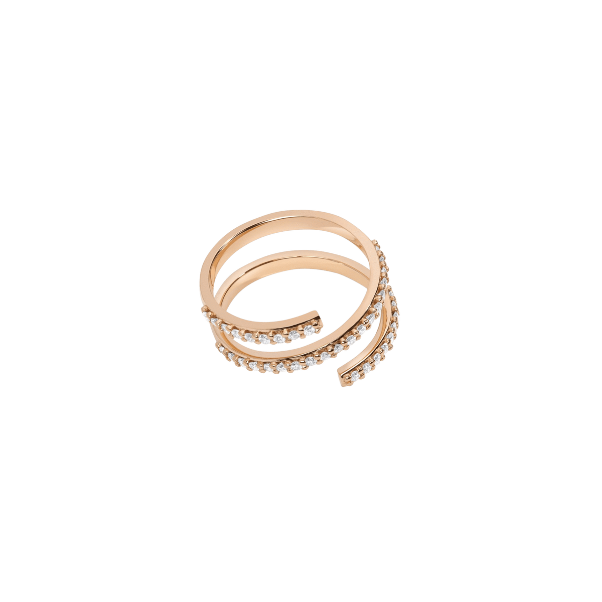Wraparound Ring  Yellow Gold Vermeil 14k Yellow Gold 18k Yellow Gold White Diamonds Laid down