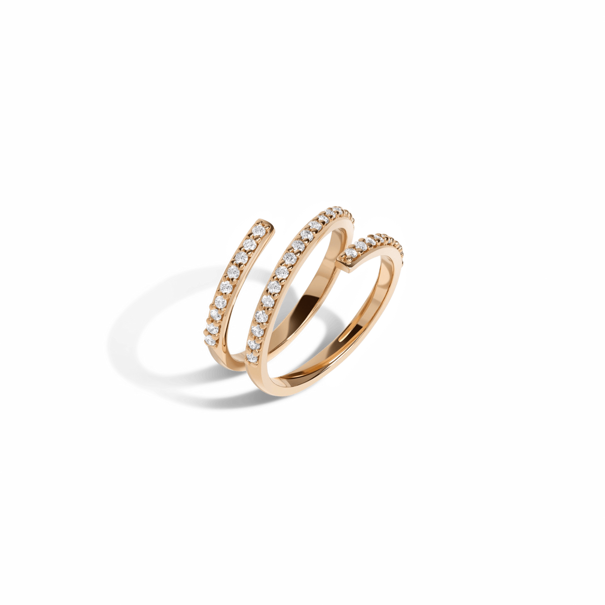Wraparound Ring  Yellow Gold Vermeil 14k Yellow Gold 18k Yellow Gold White Diamonds Half Side   Front First