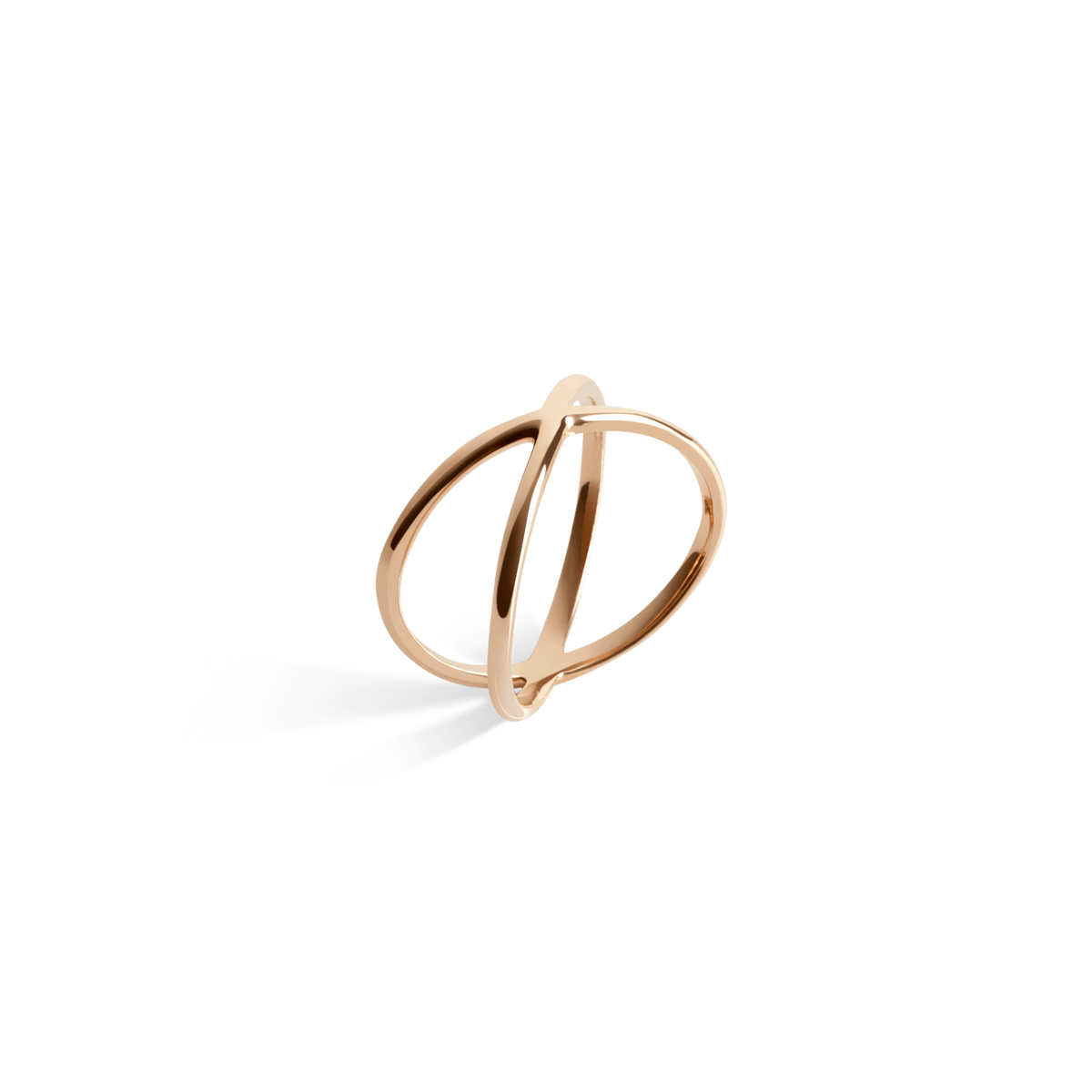 X Ring Rose Gold Vermeil 14k Rose Gold 18k Rose Gold Half Side