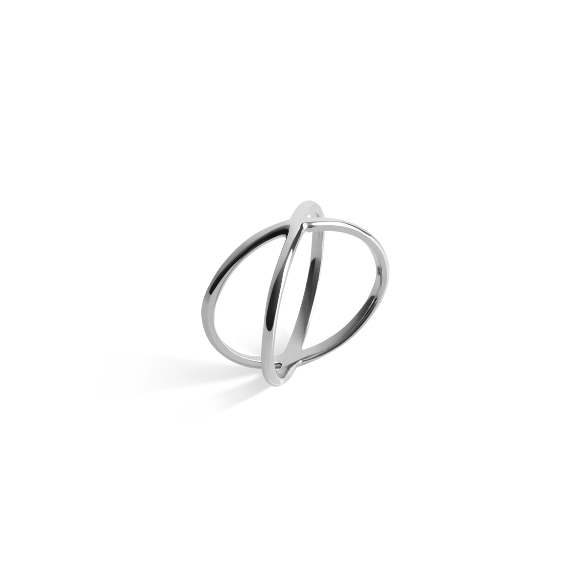 X Ring White Gold Vermeil 14k White Gold 18k White Gold Half Side