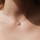 Double Mini Letter Charm Pendant with White Diamonds