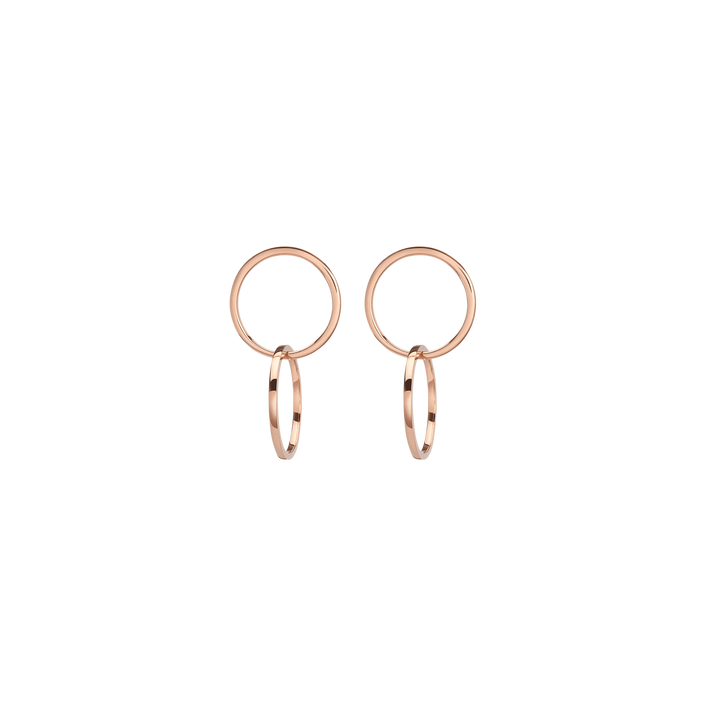 Connection Earrings Small Rose Gold Vermeil 14k Rose Gold 18k Rose Gold Single | Pair First