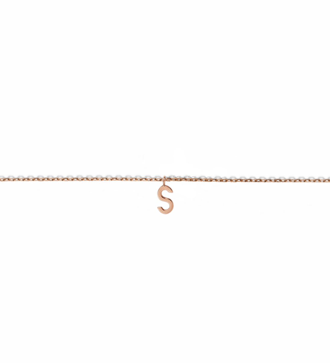Mini Gold Letter Charm Bracelet 14K 14k 18K 18k Rose Gold  First  -A-  -B-  -C-  -D-  -E-  -F-  -G-  -H-  -I-  -J-  -K-  -L- -M-  -N-  -O-  -P-  -Q-  -R-  -S-  -T-  -U-  -V-  -W-  -X-  -Y-  -Z-